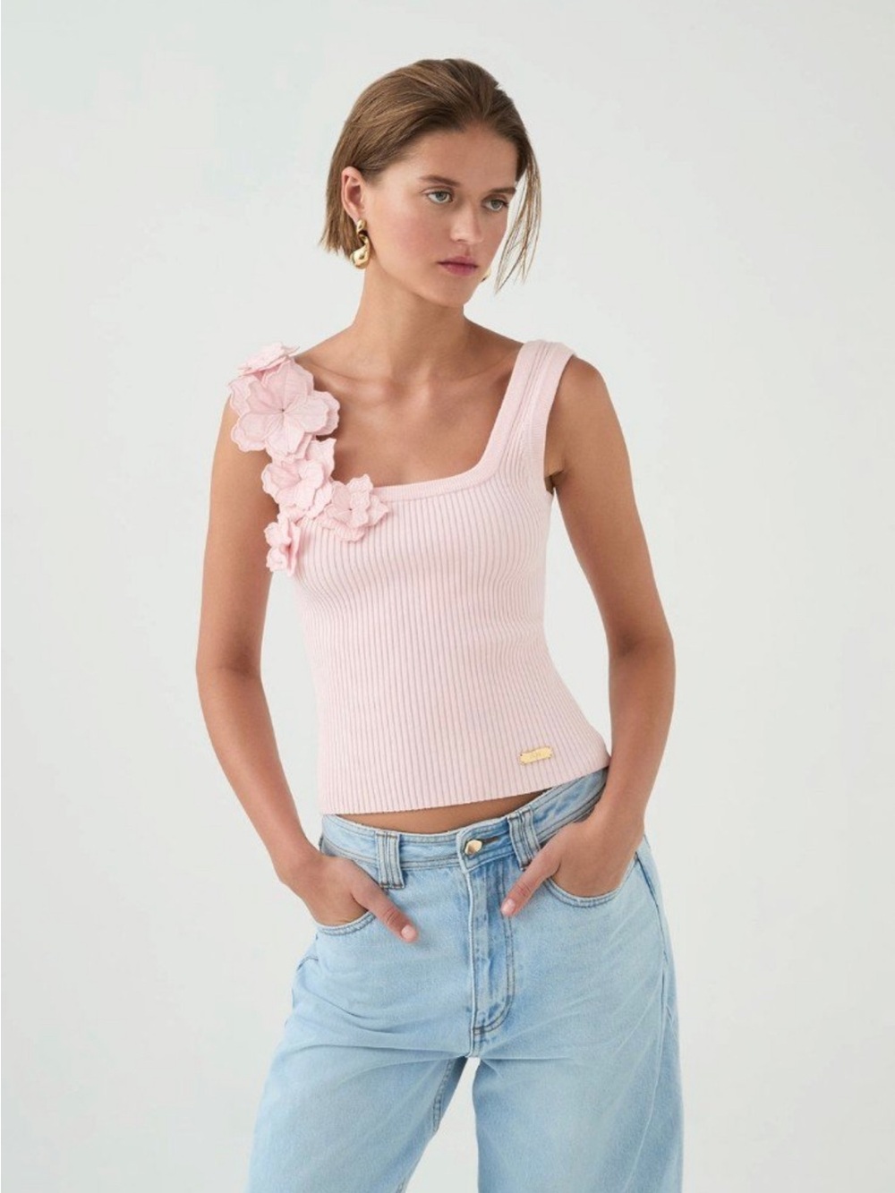 Aje Splendour Flour Knit Tank Tank, MSRP $250, size L